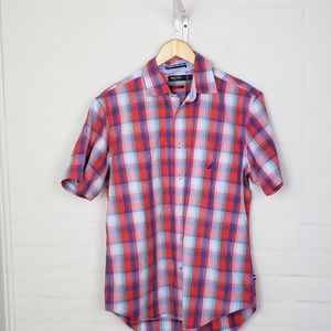 Nautica Button Down Shirt Plaid Size M